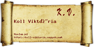 Koll Viktória névjegykártya